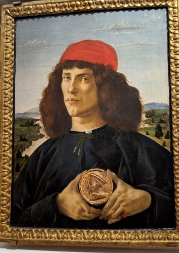 「メダルを持つ男の肖像」ボッティチェリ（1475年）